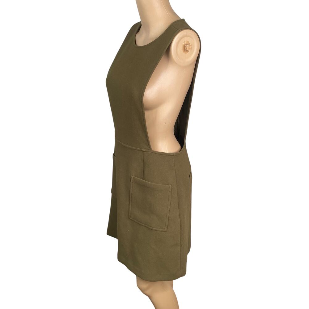 Frank and Oak Pinafore Dress Overall Apron A-Line Heavy Knit Pockets Black M - Picture 4 of 8